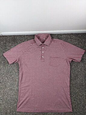 State & Liberty Polo Shirt Pique Red Mens XL Athletic Fit *Flaw